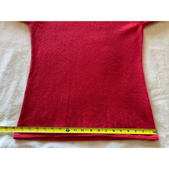 Prive Cashmere Sweater Red Knit Long Sleeve Crew Neck Pullover Sweater Sz Large - Picture 13 of 13